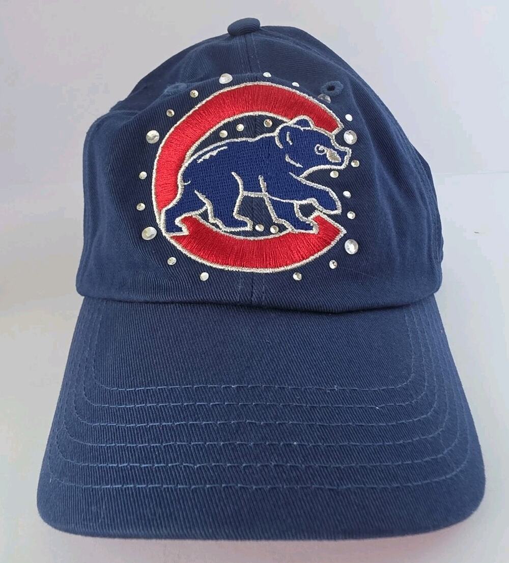 VS PINK Chicago Cubs Blue Genuine Merch MLB Cap Hat StrapBack, Rhinestones